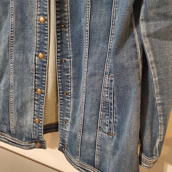 Tribal Fashions Maxi Denim Jean Jacket Large - Picture 3 of 4